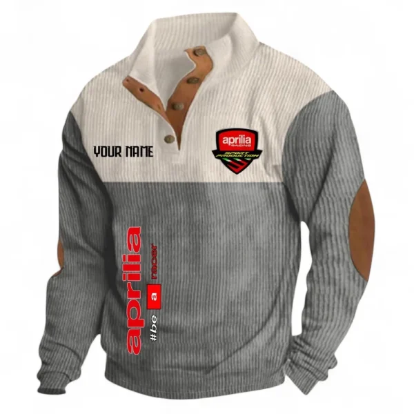 Street Bike Men's Stand Up Collar Base Shirt CAR488 - Gray