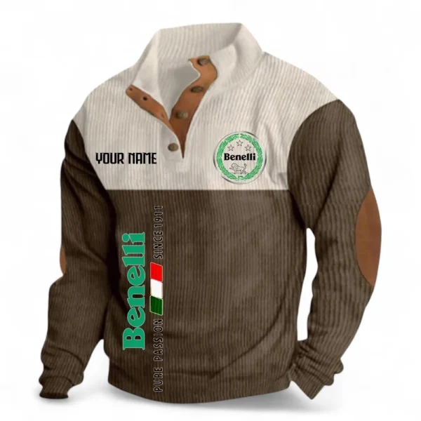 Urban Commuter Bike Men's Stand Up Collar Base Shirt CAR488 - Brown