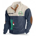 Dual-Sport Bike Men's Stand Up Collar Base Shirt CAR488 - Navy Blue