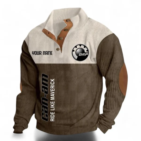 Recreational Quad Men's Stand Up Collar Base Shirt CAR488 - Brown