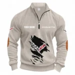 American Muscle Half Zipper Corduroy Sweatshirt CAR491 - Apricot