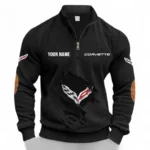 Performance Roadster Half Zipper Corduroy Sweatshirt CAR491 - Black