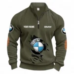 Executive Coupe Half Zipper Corduroy Sweatshirt CAR491 - Army Green