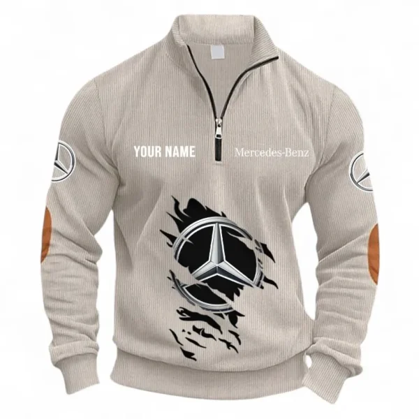 Performance Vehicle Half Zipper Corduroy Sweatshirt CAR491 - Apricot