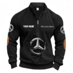 Prestige Sedan Half Zipper Corduroy Sweatshirt CAR491 - Black