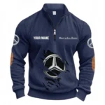 Grand Touring Auto Half Zipper Corduroy Sweatshirt CAR491 - Navy Blue