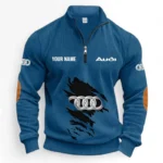 Classic Luxury Ride Half Zipper Corduroy Sweatshirt CAR491 - Denim Blue