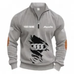 Luxury Car Half Zipper Corduroy Sweatshirt CAR491 - Light Gray