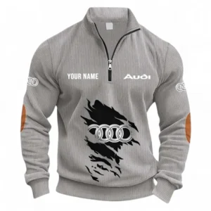 Luxury Car Half Zipper Corduroy Sweatshirt CAR491 - Light Gray