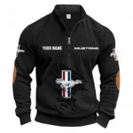 Performance Two-Door Half Zipper Corduroy Sweatshirt CAR491 - Black