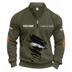 Elegant Road Car Half Zipper Corduroy Sweatshirt CAR491 - Army Green