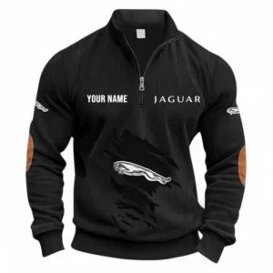 High-End Sedan Half Zipper Corduroy Sweatshirt CAR491 - Black