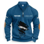 Stylish Luxury Vehicle Half Zipper Corduroy Sweatshirt CAR491 - Denim Blue