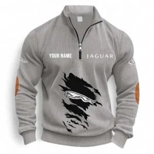 Sophisticated Car Half Zipper Corduroy Sweatshirt CAR491 - Light Gray