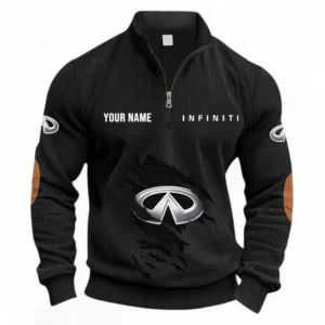 Comfort-Oriented Vehicle Half Zipper Corduroy Sweatshirt CAR491 - Black