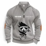 Upscale Automobile Half Zipper Corduroy Sweatshirt CAR491 - Light Gray