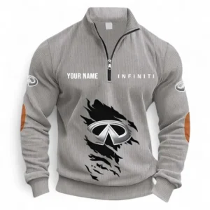 Upscale Automobile Half Zipper Corduroy Sweatshirt CAR491 - Light Gray