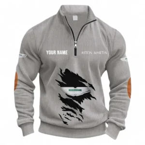 Dynamic Driving Machine Half Zipper Corduroy Sweatshirt CAR491 - Light Gray