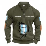Compact Estate Car Half Zipper Corduroy Sweatshirt CAR491 - Army Green