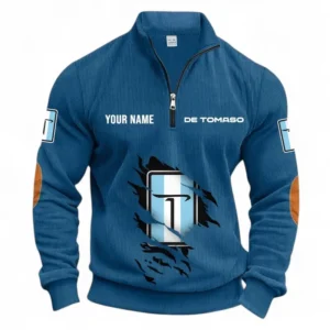 Track Monster Half Zipper Corduroy Sweatshirt CAR491 - Denim Blue