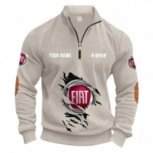 Everyday Auto Half Zipper Corduroy Sweatshirt CAR491 - Apricot