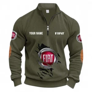 Affordable Ride Half Zipper Corduroy Sweatshirt CAR491 - Army Green