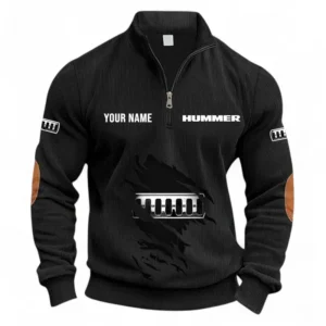 All-Terrain SUV Half Zipper Corduroy Sweatshirt CAR491 - Black