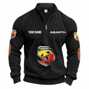 Small Performance Car Half Zipper Corduroy Sweatshirt CAR491 - Black
