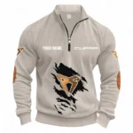 Race-Inspired Car Half Zipper Corduroy Sweatshirt CAR491 - Apricot