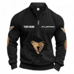 Dynamic Compact Auto Half Zipper Corduroy Sweatshirt CAR491 - Black