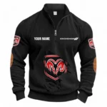 Power Car Half Zipper Corduroy Sweatshirt CAR491 - Black