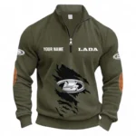 Economy Car Half Zipper Corduroy Sweatshirt CAR491 - Army Green