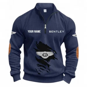 Exclusive Prestige Vehicle Half Zipper Corduroy Sweatshirt CAR491 - Navy Blue