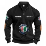 Sleek Cruiser Half Zipper Corduroy Sweatshirt CAR491 - Black