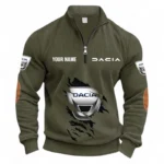 Modern Performance Car Half Zipper Corduroy Sweatshirt CAR491 - Army Green