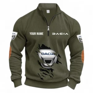 Modern Performance Car Half Zipper Corduroy Sweatshirt CAR491 - Army Green