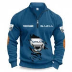 Practical Auto Half Zipper Corduroy Sweatshirt CAR491 - Denim Blue