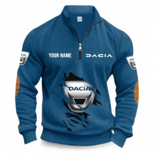 Practical Auto Half Zipper Corduroy Sweatshirt CAR491 - Denim Blue