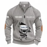 Urban Crossover Half Zipper Corduroy Sweatshirt CAR491 - Light Gray