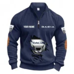 Affordable Ride Half Zipper Corduroy Sweatshirt CAR491 - Navy Blue