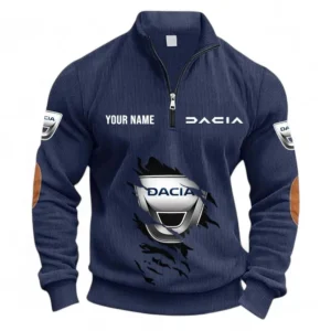 Affordable Ride Half Zipper Corduroy Sweatshirt CAR491 - Navy Blue