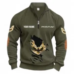 Old-School Coupe Half Zipper Corduroy Sweatshirt CAR491 - Army Green