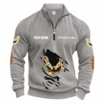 Retro Cruiser Half Zipper Corduroy Sweatshirt CAR491 - Light Gray