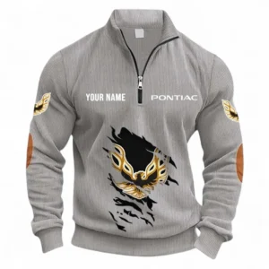 Retro Cruiser Half Zipper Corduroy Sweatshirt CAR491 - Light Gray