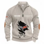 Sleek Sports Coupe Half Zipper Corduroy Sweatshirt CAR491 - Apricot