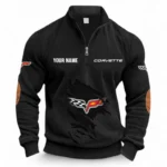 Race-Inspired Car Half Zipper Corduroy Sweatshirt CAR491 - Black