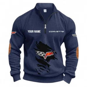 High-Performance Coupe Half Zipper Corduroy Sweatshirt CAR491 - Navy Blue
