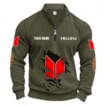 Sturdy Pickup Half Zipper Corduroy Sweatshirt CAR491 - Army Green