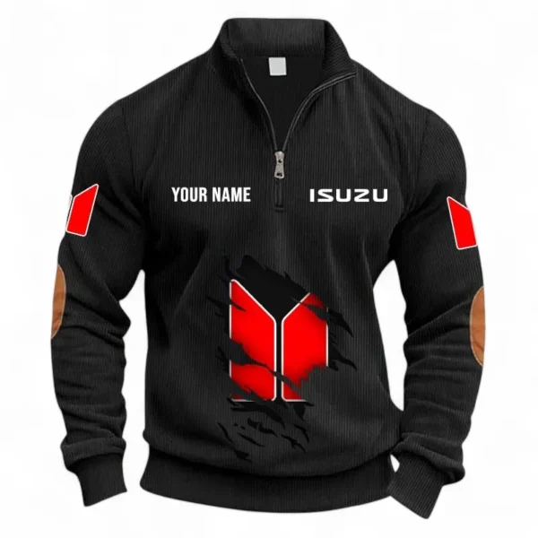 Industrial Transport Vehicle Half Zipper Corduroy Sweatshirt CAR491 - Black