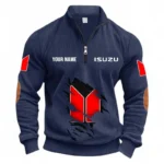 Utility Transport Half Zipper Corduroy Sweatshirt CAR491 - Navy Blue